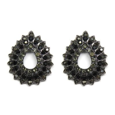 Brinco Gota Grafite com Strass