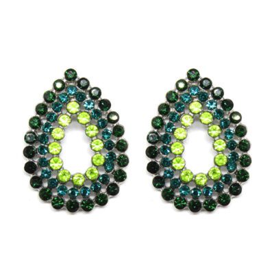 Brinco Pequeno Gota Strass Verde