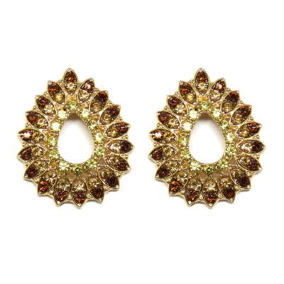 Brinco Gota Com Strass Caramelo