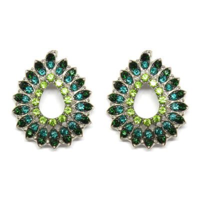 Brinco Gota Com Strass Verde