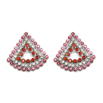 Brinco Triangular Rosa e Vermelho