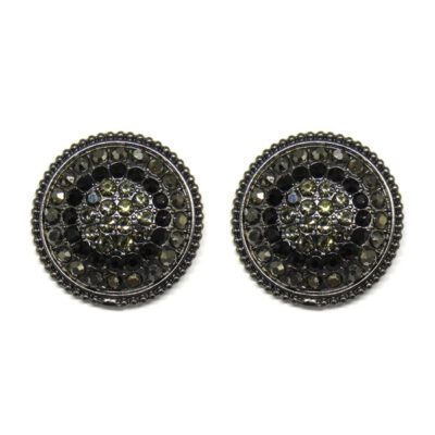 Brinco Pizza Grafite com Strass Grafite