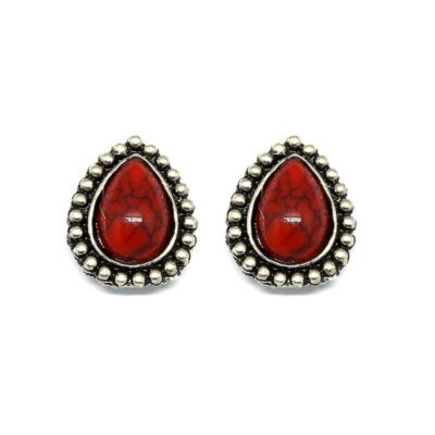 Brinco Pequeno Artesanal Vermelho