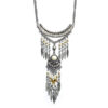 Colar Boho Prata e Branco
