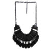Maxi Colar Turco Preto com Folhas