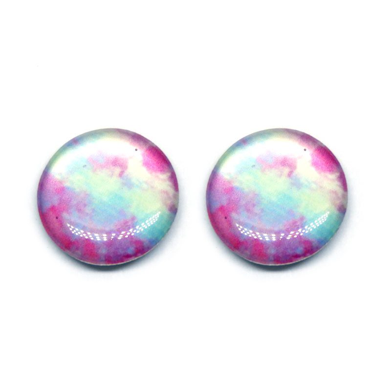 Brinco Botão Tie Dye