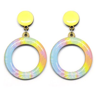 Brinco de Madeira Tie Dye