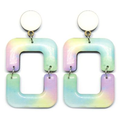 Brinco de Madeira Tie Dye