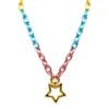 Colar de Correntes Tie-die e Estrela