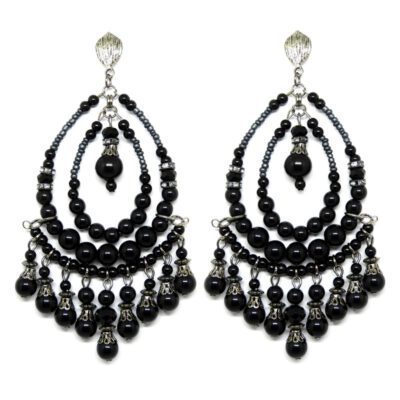 Brincos de Miçangas Preto