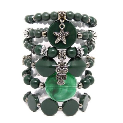 Kit de Pulseiras Verde Escuro