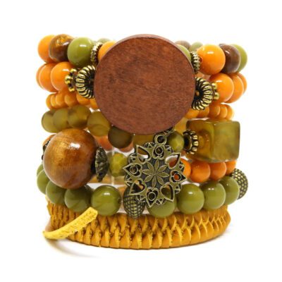 Kit de Pulseiras com Madeira