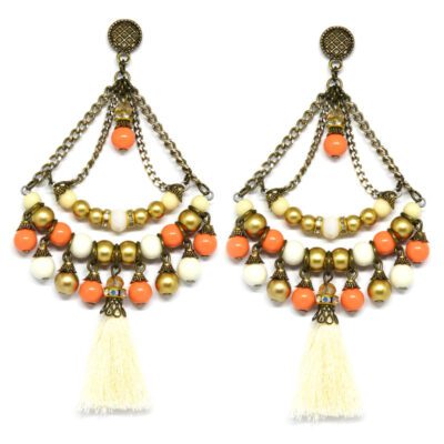Brincos de Miçangas e Tassel