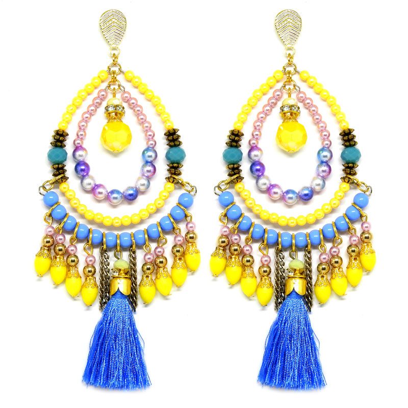 Brincos de Miçangas e Tassel