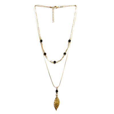 Choker Dourado com Folha
