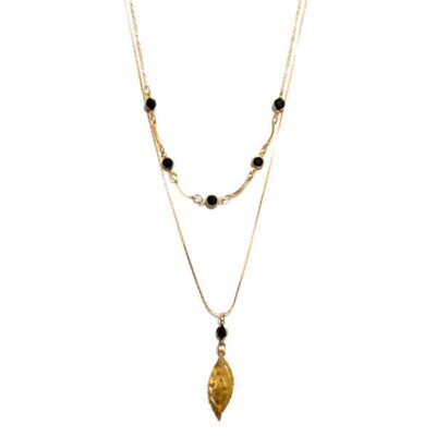 Choker Dourado com Folha