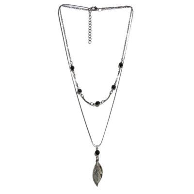 Choker Grafite com Folha