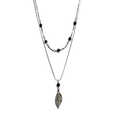 Choker Grafite com Folha