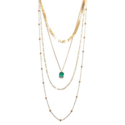 Choker Ramos com Pedra Verde