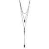 Choker com Strass Triplo Grafite com Pedra Preta