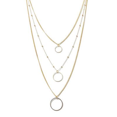 Colar Triplo Dourado Círculos