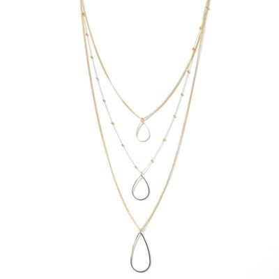Colar Triplo Dourado Gota