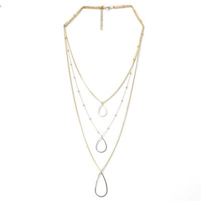 Colar Triplo Dourado Gota