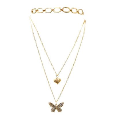 Choker Dourado Borboleta