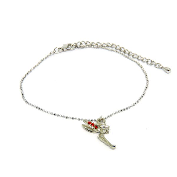 Tornozeleira Fada com Strass Vermelho