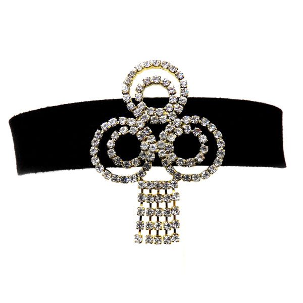 Choker Preto Com Strass