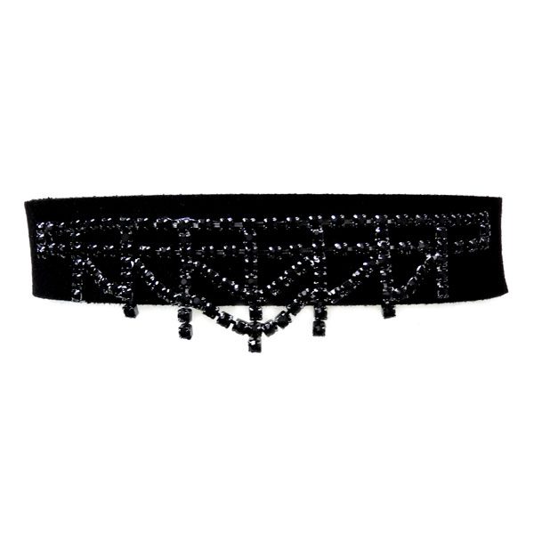 Choker Preto Com Strass