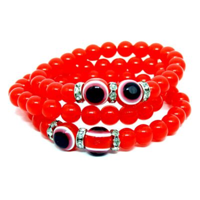 Kit de Pulseiras Vermelhas Com Olho Grego