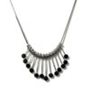 Colar Prata com Strass Grafite