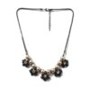 Colar Floral Grafite com Strass