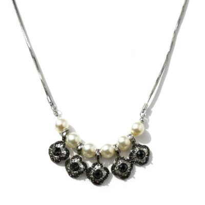Gargantilha Prata com Strass Elegance